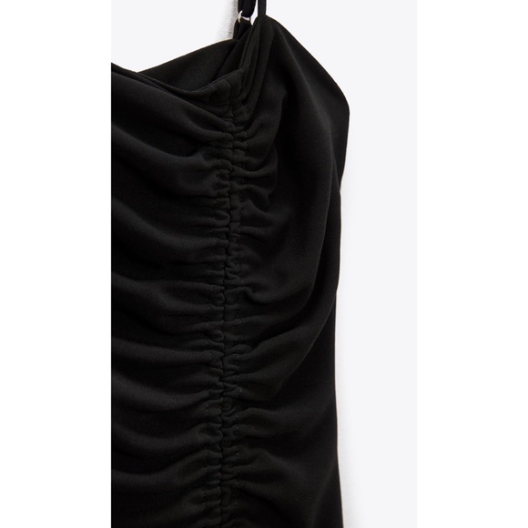 NEW Zara Gathered Ruched Mini Dress - Picture 3 of 3
